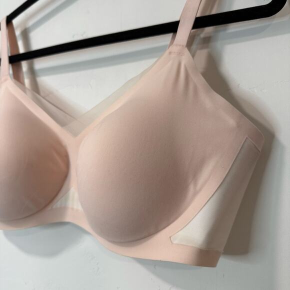 Honeylove CrossOver Wireless Bra Light Pink XLarge Mesh Detail Padded T Shirt - Picture 2 of 5